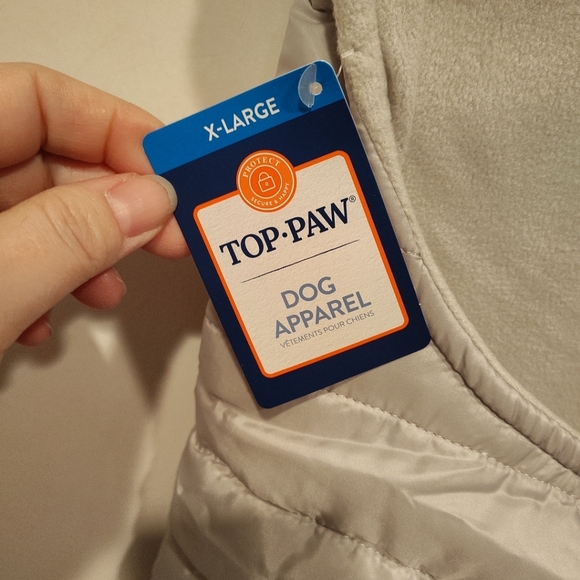 Top Paw NWT Fleece Lined Dog Puffer Coat Light Gray XL Winter Outdoor Gorpcore - Picture 3 of 6